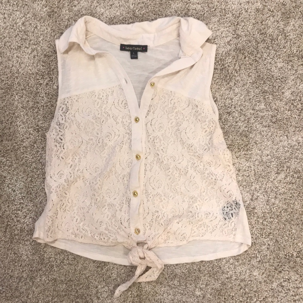 Cream button up tank